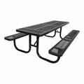Ultra Site 4' Black Heavy-Duty Rectangular Perforated Table 48'' x 64 13/16'' x 30 5/16'' 38A158P4BK